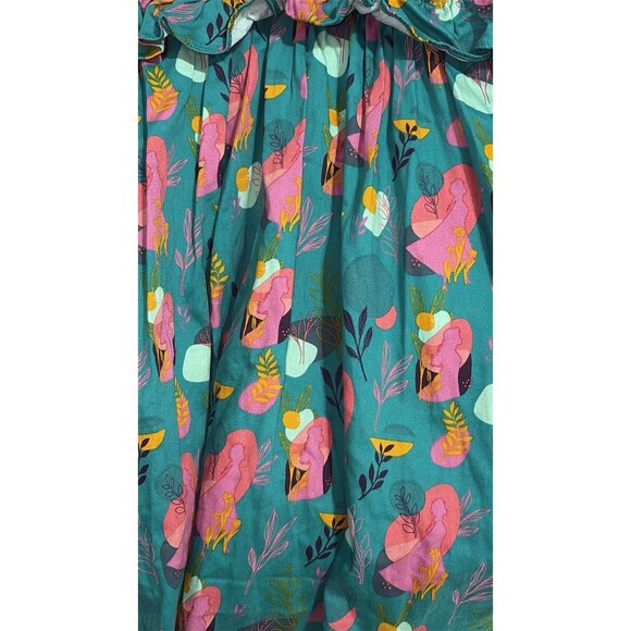 DISNEY STORE Frozen Ana Elsa Princess Dress Pretend Play Sz 9/10 Turquoise/pink - Picture 5 of 12